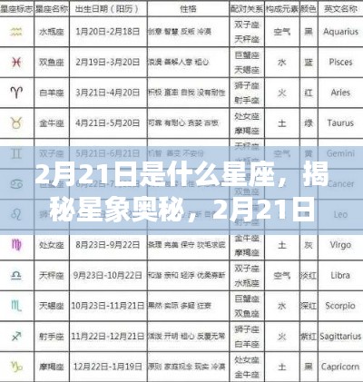 揭秘星象奥秘,2月21日出生者的星座运势解析及星座特点探索