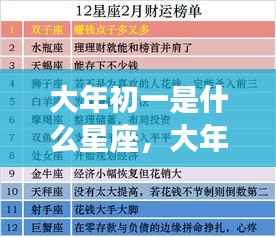 大年初一的星座运势解析与未来展望，揭秘星座特性，展望美好未来
